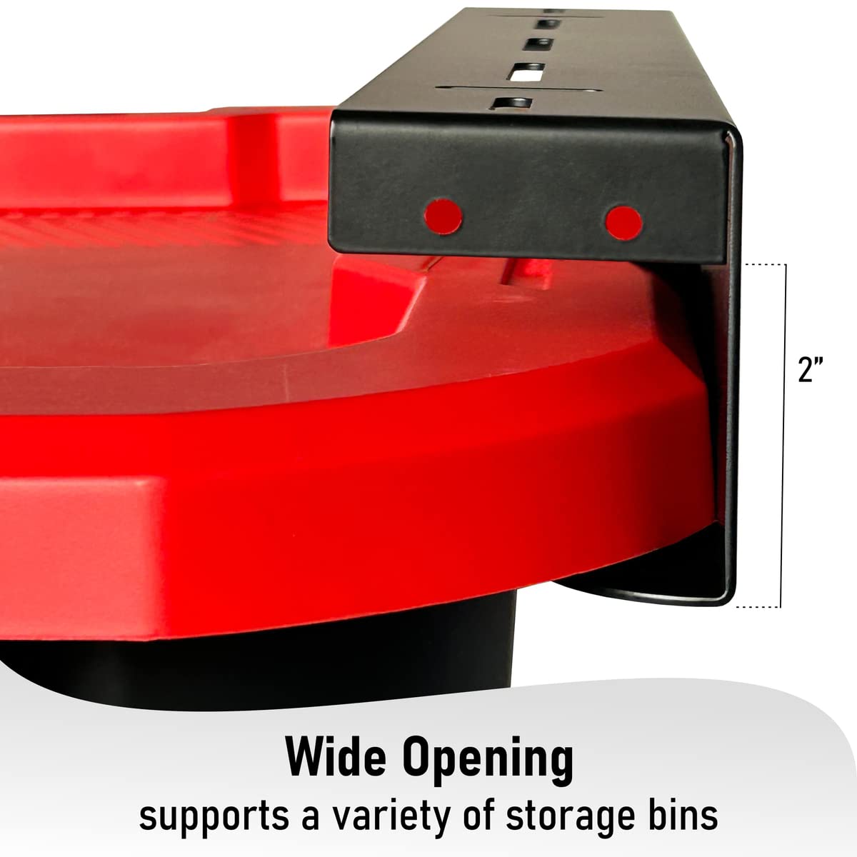 HANDT Overhead Garage Storage Rack, Ceiling Racks, Bin Organization System, Heavy Duty Metal Rack For Container, Supports Most Bins (Black, 4 Sets) HANDT