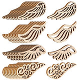 Abaodam 80Pcs Angel Wings Wooden Cutouts Angel Wings Wood Slices Unfinished Wood DIY Crafts Wings Wood Ornaments Embellishments Accessories Abaodam