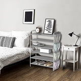 Simple Houseware 6-Tier Shoe Rack Storage Organizer w/Side Hanging Bag, Grey Simple Houseware