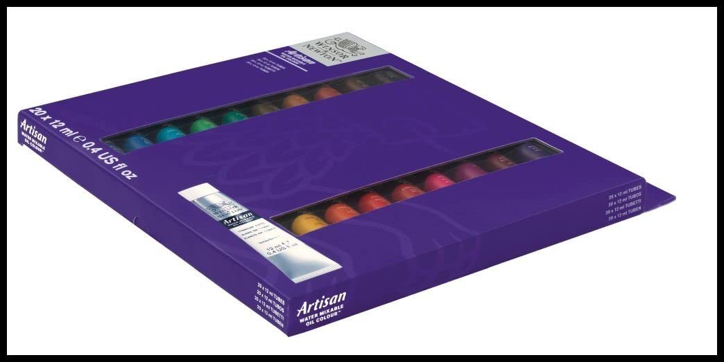 Winsor & Newton Artisan Water Mixable Oil Color Paint, 0.4-oz (12xml) Tubes, Set of 20 Winsor & Newton