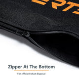 POWERTEC 75081 Miter Saw/Track Saw Dust Bag fits Nominal 1-1/2" Dust Ports, Expands to 1-5/8", Hook and Loop Dust Collector Bag with Zipper and Wired POWERTEC