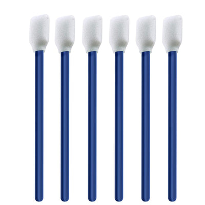 Wellgler's 200pcs 5.11" Foam Swabs, Square Rectangle Cleaning Swab，for Solvent Format Inkjet Printer Roland Optical Equipment（Dark Blue）