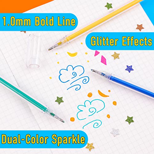 Dyvicl Dual Metallic Gel Pen, Liquid Glitter Iridescent Gel Pen for Adult Coloring, Doodling, Drawing, Scrapbooking, Card Making, Illustrations,