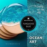 MEYSPRING Turquoise Blue Mica Powder - 50g - Epoxy Resin Color Pigment - Teal Mica Powder for Resin Ocean Art, River Tables, Woodworking - Cosmetic MEYSPRING