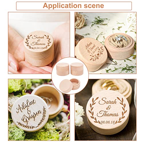FINGERINSPIRE 3pcs 2x1.6 Inch Mini Round Wooden Box Small Storage Wooden Box Wedding Ring Jewelry Boxes DIY Storage Trinket Bearer Container Case FINGERINSPIRE