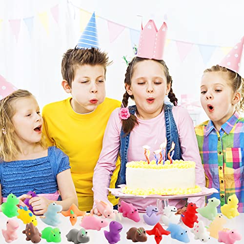Mochi Squishy Toys, 24 pcs Dinasaur Squishy Animal Party Favors for Kids Classroom Prize Stress Relief Squishies Bulk Gift for Birthday Pinata Goodie KINGYAO