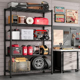 REIBII Storage Shelves with Wheels, Wire Shelving Unit with Wheels, 75.6"H Heavy Duty Shelving, Metal Shelves for Storage, Pantry Shelves for REIBII