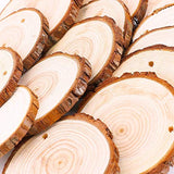 Unfinished Natural Wood Slices 20 Pcs 3.5-4 Inch Wood Coaster Sets Pieces Craft Wood kit Predrilled with Hole Wooden Circles Great for Arts and William Craft