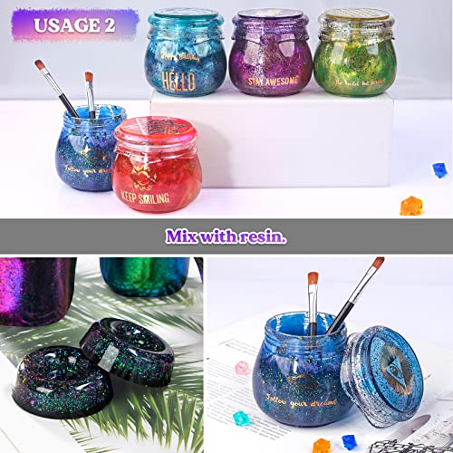 LET'S RESIN Chameleon Flakes, Resin Supplies -Intense Color Shift Pigment Powder for Resin Molds/Tumblers, Chrome Powder Pigment for Christmas Nail LET'S RESIN