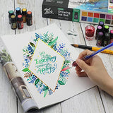 Mont Marte Drawing Ink Kit Signature 16pc, Great Art Set, Includes 12 x 7ml (0.24 US fl.oz) Ink Colours, Glass Dip Pen, Paint Brush, Pen Rest, Ink MONT MARTE