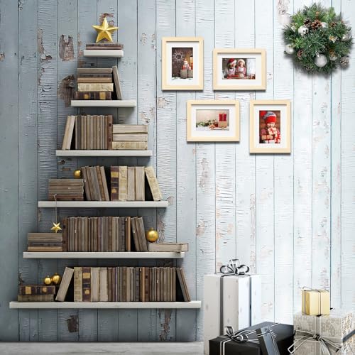 KINLINK 5x7 Picture Frames Natural Wood Frames with Acrylic Plexiglass for Pictures 4x6 with Mat or 5x7 without Mat, Tabletop and Wall Mounting KINLINK