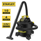 Stanley Wet/Dry Vacuum SL18191P, 10 Gallon 4 Horsepower 16 FT Clean Range Shop Vacuum, Ideal for Home/Garage/Laundry Rooms with Vacuum Attachments, Stanley
