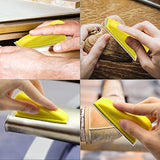 ZEHIQ 61 Pieces Detail Sanding Refill 3.5 x 1 inch, Micro Sander Kit for Small Projects Hook and Loop Aluminum Oxide Gold Sandpaper Assorted 60 to ZEHIQ