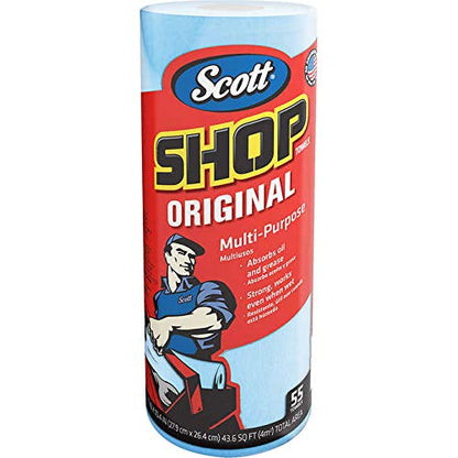 Scott Shop Multi-Purpose Strong Absorbent Towels in Original Blue - 10 Rolls