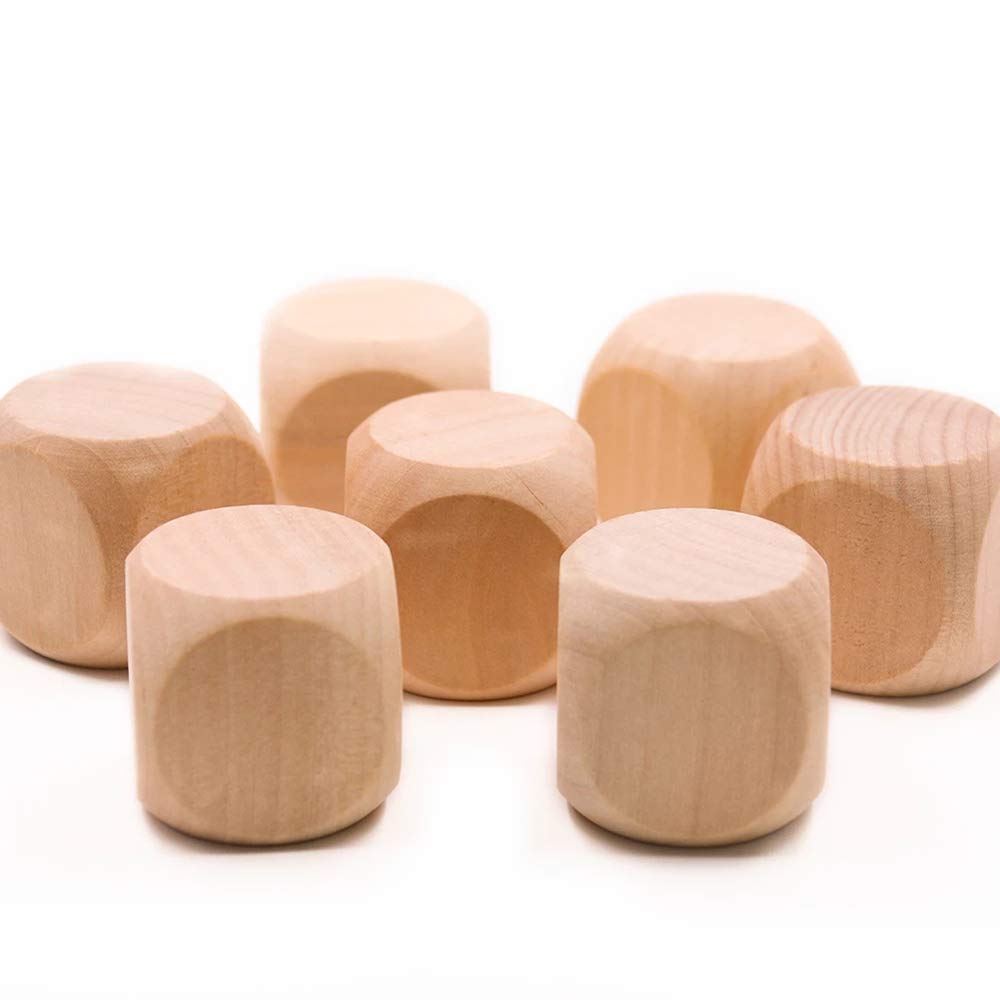 10pcs Wooden Cubes Crafts Blank Dice,Unfinished Wood Dice Wooden Cubes Wooden Square Blocks,for DIY Craft Projects(2.0cm) Generic