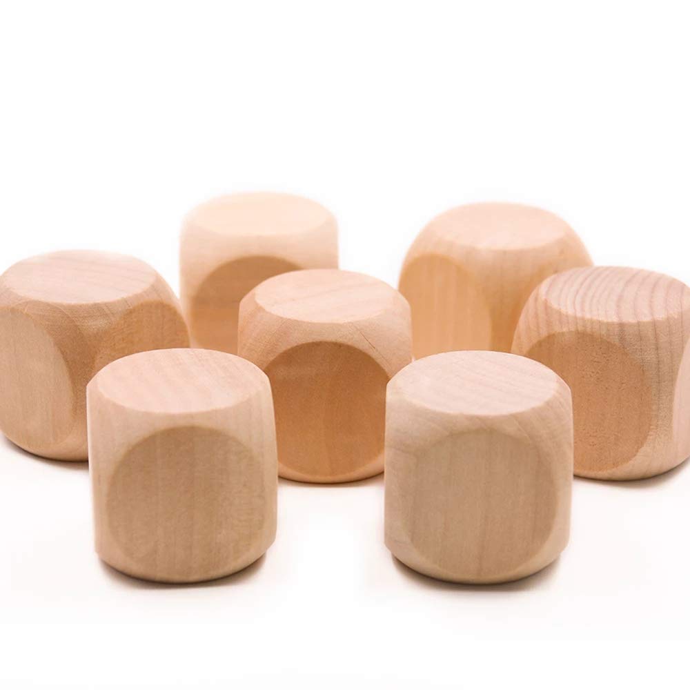10pcs Wooden Cubes Crafts Blank Dice,Unfinished Wood Dice Wooden Cubes Wooden Square Blocks,for DIY Craft Projects(2.0cm)
