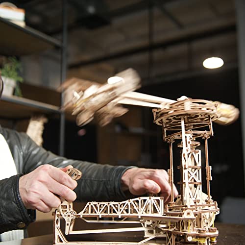 UGEARS 3D Puzzles for Adults Aviator Mechanical Models Wooden Puzzle Brain Teaser Idea DIY Puzzle Learning Toys for Kids Eco Friendly Woodcraft UGEARS
