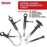 EXXO Tools Caliper Measuring Set - Calipers Measuring Tool Inside Caliper Outside Caliper Spring Divider Steel Measurement Tool Woodworking Tools EXXO