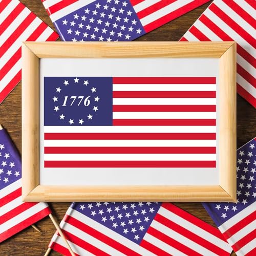 American Flag Stencil Star Stencils for Painting Union 50 Stars 1776 Military We The People Template for Flag Patriotic Wood Burning Stencils for Pkqon