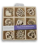 Mini Laser Cuts Wood Shape - Hearts - 45 Pieces - 1'' Across Forever in Time