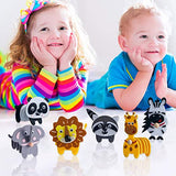 Animals Craft Kit - Educational Toys for Kids, Felt Craft Kit Including 6 Wild Friends, Elephant Zebra Panda Lion Raccoon Giraffe, DIY Activity Coola