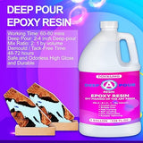 Deep Pour Epoxy Resin, 3 Gallon 2 to 4 Inch Depth Epoxy Resin Kit Crystal Clear Bubble Free High Gloss Self Leveling for River Table Top, Bar Top, Toykung