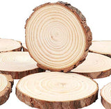 Unfinished Natural with Tree Bark Wood Slices 30 Pcs 2.4"-2.8" inch Disc Coasters Wood Coaster Pieces Craft Wood kit Circles Crafts Christmas William Craft
