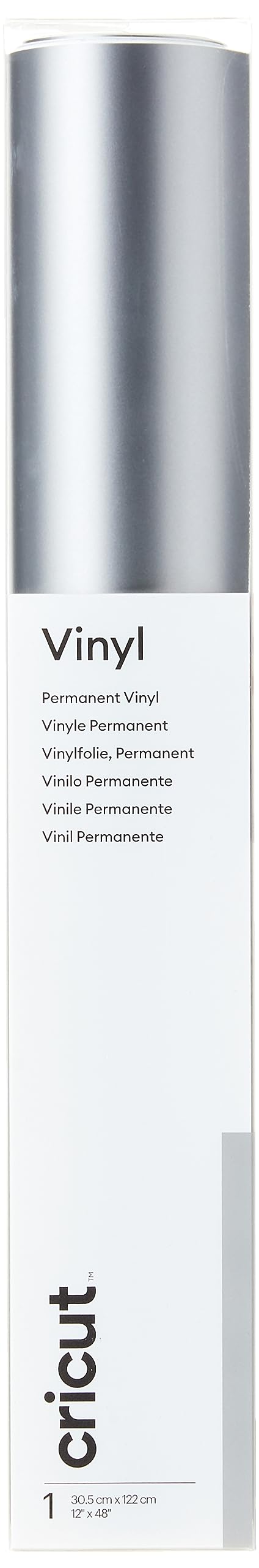 Cricut Permanent Vinyl | Silver | 1.2 m (4 ft) | Self Adhesive Vinyl Roll | for use with All Cricut Cutting Machines - WoodArtSupply