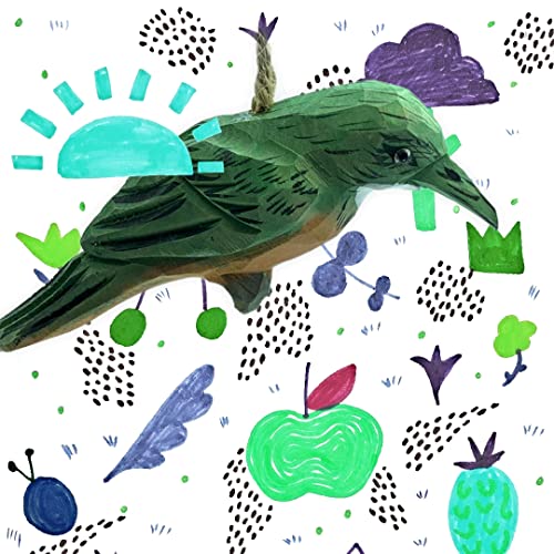 YEEYAYA Hummingbird 3.8 inch Wood Sculpture Hand Made woodcarvings A Birds Pendant Arts Crafts Home Decor Room Decor YEEYAYA