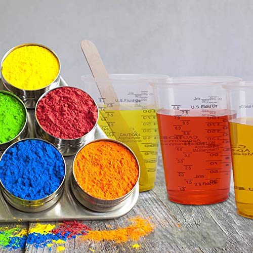 80pcs 8oz Disposable Epoxy Resin Mixing Cups, Clear Plastic Disposable Measuring Cups for Mixing Paint, Pigments, Epoxy Resins, Mixing Cups for