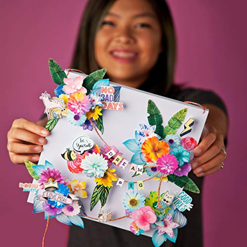 Craft-tastic – Design Your Own Flower Art Canvas – Craft Kit – Arrange Paper Flowers & Pre-cut Designs to Create Personalized Art, Multi