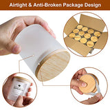 CONNOO 12Pack 10 oz Frosted Glass Candle Jars with Bamboo Lids for Making Candles Empty Candle Tins with Wooden Lids, Bulk Clean Candle Containers - CONNOO