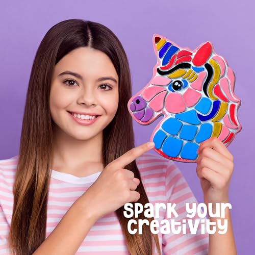 Stepping Stone Painting Kit for Kids - Paint 5 Garden Stones - Arts and Crafts for Boys & Girls Ages 4-12 - Gifts for Kid, Boy, Girl Age 4, 5, 6, 7, Dan&Darci