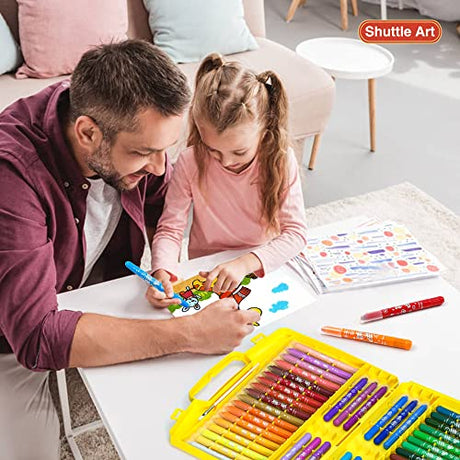 48 Colors Gel Crayons for Toddlers, Shuttle Art Non-Toxic Twistable Crayons Set with 1 Brush and Foldable Case for Kids Children Coloring, Shuttle Art