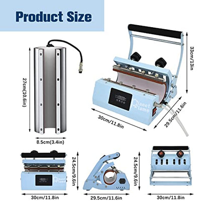 PlanetFlame Tumbler Heat Press Machine 110V Tumbler Mug Press for 30oz 20oz 16oz Sublimation Straight Skinny Tumblers Glass Jar Cans & 11-15oz Mugs, - WoodArtSupply