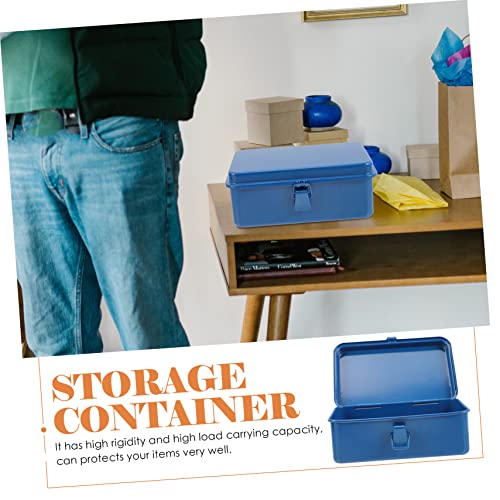 Uonlytech Box Portable Tool Box Mechanic Tool Box Tractor Implements Repairing Tool Box Portable Tool Box with Wheels Tool Chest Metal Tool Case Iron Uonlytech