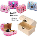 Hsiwto Plain Unfinished Wood Box, Unpainted Wooden Jewelry Box DIY Craft Storage Treasure Chest Toy Case Hsiwto