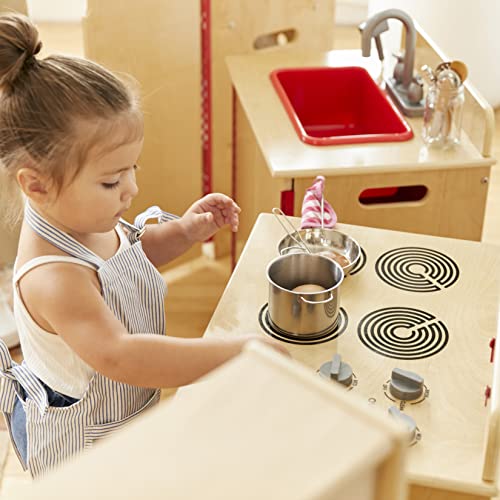 ECR4Kids Play Kitchen Stove, Wooden Playset, Natural - WoodArtSupply