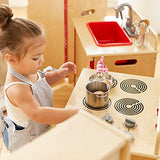 ECR4Kids Play Kitchen Stove, Wooden Playset, Natural ECR4Kids