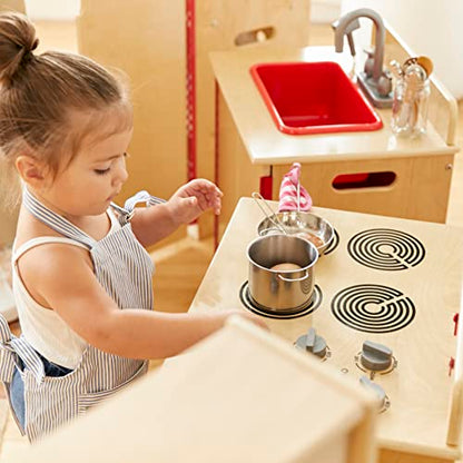 ECR4Kids Play Kitchen Stove, Wooden Playset, Natural - WoodArtSupply