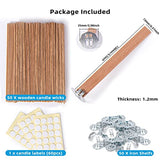 Ziosxin 50set Candle Wick,Thicken Smokeless Cherry Wood Wicks for Candles-Long Lasting Flame-Easily Burn,Natural Candle Cores with Stand and Glue Ziosxin