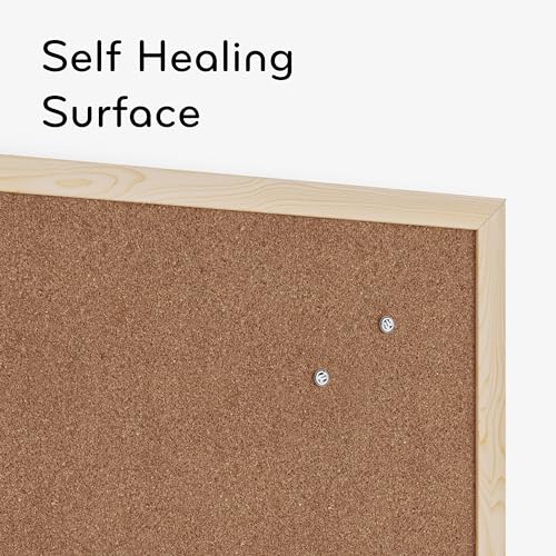 U Brands Cork Bulletin Board, 17'' x 23'' Inches, Birch Wood Frame U Brands
