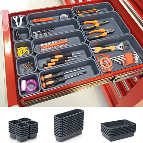 42 Pack Tool Box Organizer Tool Tray Dividers, Rolling Tool Chest Cart Cabinet Workbench Desk Drawer Organization and Storage for Hardware, Parts, KeFanta
