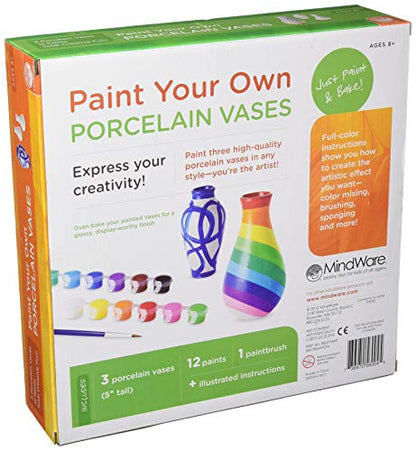 MindWare Paint Your Own Porcelain: Vases Game - WoodArtSupply