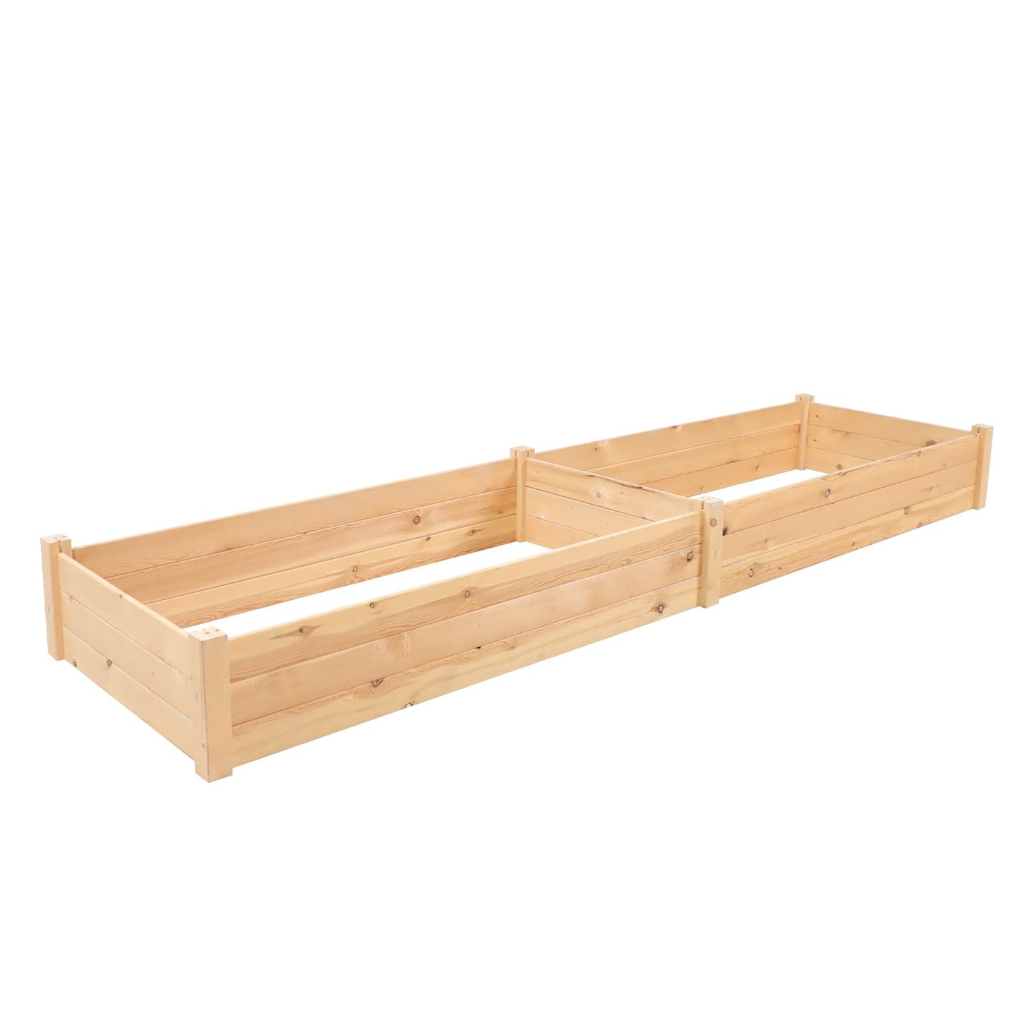 Crownland Outdoor Gardens 8 ft Raised Garden Bed Wooden Patio Raised Beds Backyard Elevated Planter Box Grow Vegetables Fruits Herb Yard Fast Easy