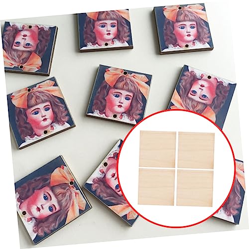 4pcs DIY Painting Slices Graffiti Wood Slices Unfinished Wood Slices Solid Wood Plate Wooden SEWOART