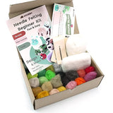 Woolbuddy Needle Felting Kit, Beginner Felting Kit, Felting Tools Included, 40 Colored Felting Wool, Mini Needle Felting Pad, 4 Needle Felting Woolbuddy