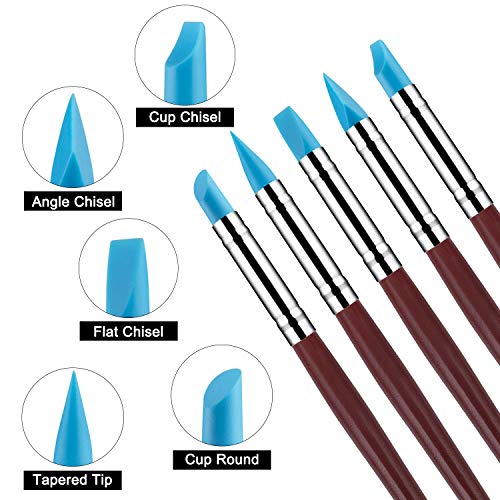 10Pcs Silicone Clay Sculpting Tool, Modeling Dotting Tool& Pottery Cra –  WoodArtSupply