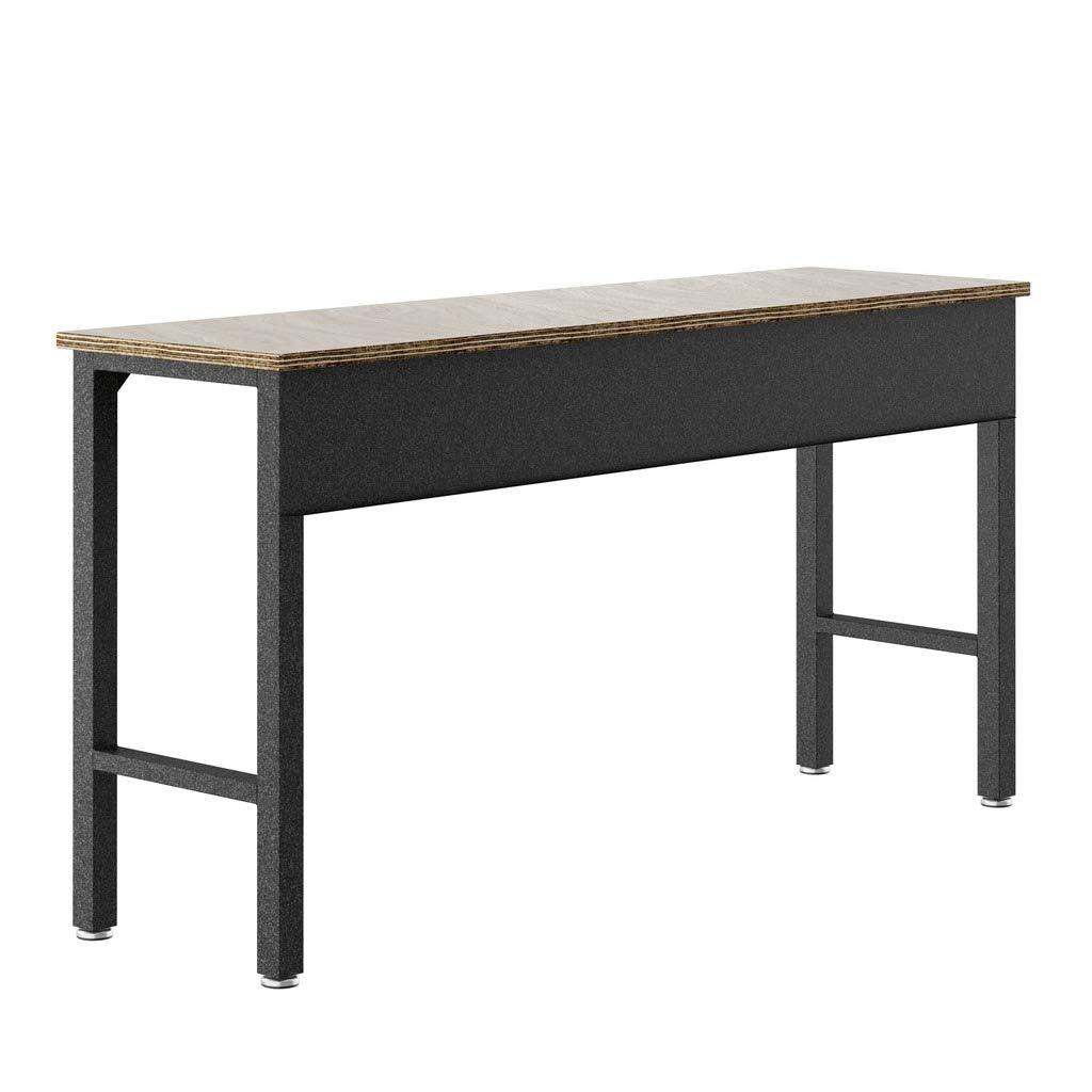 Manhattan Comfort Fortress Wood & Metal Garage Work Table in Gray - WoodArtSupply