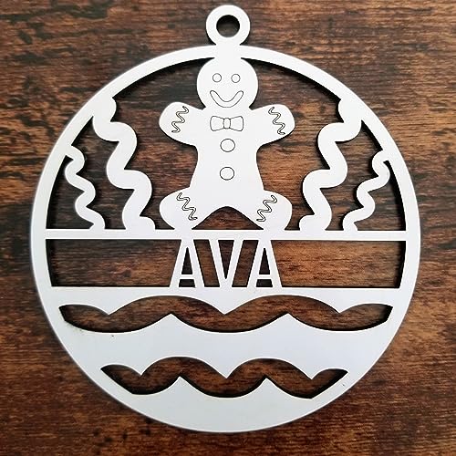 Personalized Gingerbread Ornament, Wooden Christmas Tree Decoration, Custom Holiday Name Sign, for Family NEXTCraft